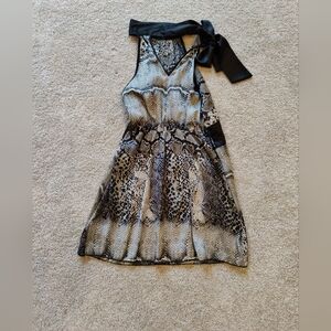 Animal Print Halter Dress with Black Bow. So Cute!